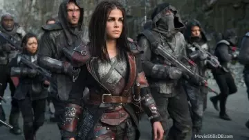 Leather Steampunk Jacket worn by Octavia Blake (Marie Avgeropoulos) as seen in The 100 (Season 5 Episode 13)