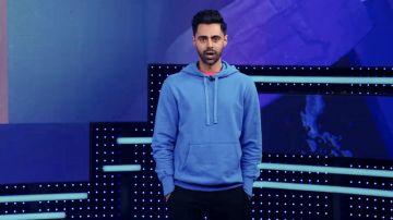 Light blue hoodie worn by Hasan Minhaj in Patriot Act with Hasan Minhaj (S03E03)