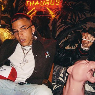 The hat Palm Angels reach by Sfera Ebbasta on his account Instagram @sferaebbasta