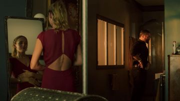 White lines orange dress Clearance