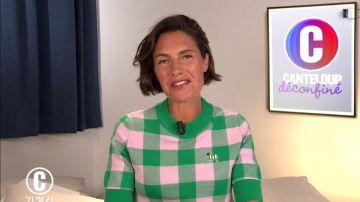 El jersey verde y rosa de Alessandra Sublet en C'est Canteloup