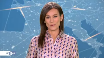 The printed shirt of Marie-Ange Casalta in The 12:45