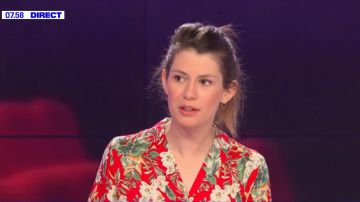 The printed shirt worn by Lorène de Susbielle on BFMTV