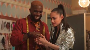 Silver Jacket worn by April (Sofia Carson) in Feel the Beat