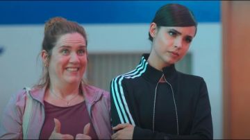 Adidas Cropped Track Jacket worn by April (Sofia Carson) in Feel the Beat
