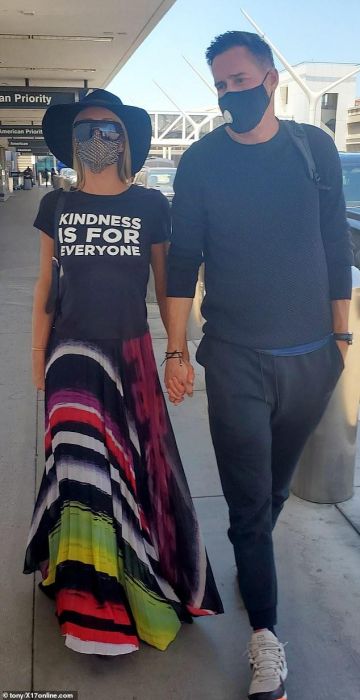 Kindness is for Everyone Black T-Shirt worn by Paris Hilton on the Instagram account @khantdesigns