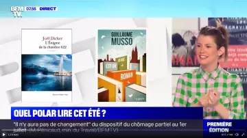 The dress shirt-plaid green and pink worn by Lorène De Susbielle on BFMTV