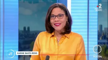 The orange shirt silk Karine Baste-Regulated in Télématin