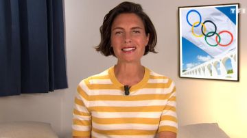 Suéter de manga corta de Alessandra Sublet con rayas bitonantes en C'est Canteloup