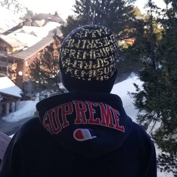 La sudadera con capucha Champion x Supreme que lleva Nollan en su cuenta de Instagram @nollan__jean 