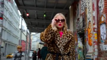 Leopard Print Fur Coat worn by Astrid Sloan (Lucy Boynton) in The Politician (S02E01)
