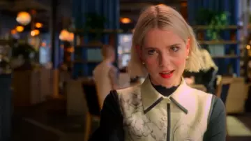 Prada Rabbit Print Dress worn by Astrid Sloan (Lucy Boynton) in The Politician (S02E04)