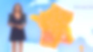 El vestido corto en encaje de seda negra, abotonado por Myriam Seurat en Météo de France 3