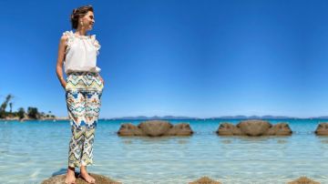 The printed pants of Ophélie Meunier in prohibited Area