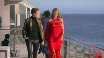 Red Print Kaftan worn by Georgina Hobart (Gwyneth Paltrow) in The Politician (S02E01)