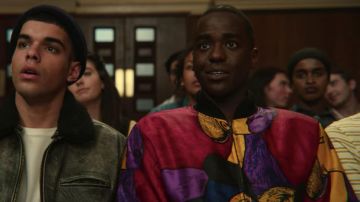 Vintage Picasso Bomber Jacket worn by Eric Effiong (Ncuti Gatwa) in Sex Education (S02E02)