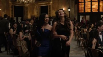 Pleated Bodice Gown w/ Overskirt worn by Ani Achola (Grace Saif) in 13 Reasons Why (S04E09)