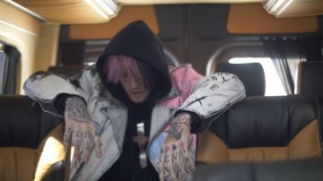 The leather jacket For Those Who Sin Lil Peep in her video clip Brightside