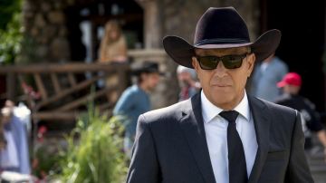 Black sunglasses worn by John Dutton (Kevin Costner) as seen in Yellowstone TV series (S03E05)