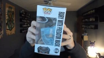 Funko Pop Figure Rory McKenna  w/ Predator as seen in The Predator RORY With predator Mask Funko Pop review YouTube video