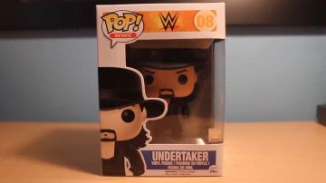 Funko Pop! Figure of The Undertaker as seen in Funko Pop! WWE - Undertaker Unboxing YouTube video