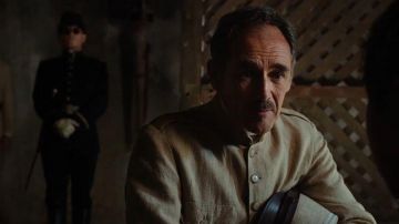 Beige military shirt worn by The Magistrate (Mark Rylance) in Waiting for the Barbarians