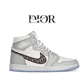 The pair of Nike Air Jordan 1 Retro High x Dior on the account Instagram of @droplistapp