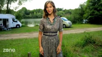 The dress round neck asymmetric floral print cotton blend of Ophélie Meunier in prohibited Area