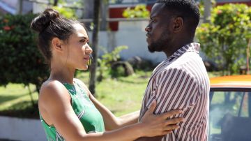 Green Bamboo Print Top worn by DS Florence Cassell (Joséphine Jobert) in Death in Paradise (S08E05)