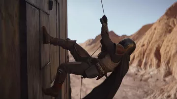 Botas usadas por The Mandalorian (Pedro Pascal) como se ve en el vestuario de la serie de televisión The Mandalorian (Temporada 1 Episodio 2)