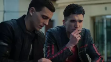 The jacket worn by Nano (Jaime Lorente) in the series Elite (Season 1 Episode 3)
