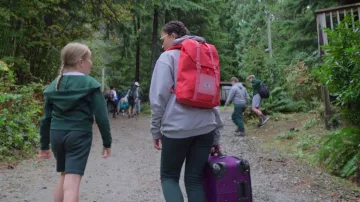 Herschel Neon pink backpack worn by Mary Anne Spier (Malia Baker) in The Baby-Sitters Club (S01E09)