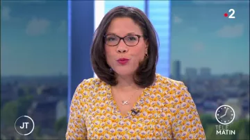 The saffron robes of bohemian Karine Baste-Regis in Télématin