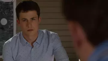 Polka Dot Button Shirt worn by Clay Jensen (Dylan Minnette) in 13 Reasons Why (Season 4 Episode 10)