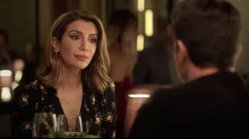 Black floral dress worn by Wesley (Nasim Pedrad) in Desperados