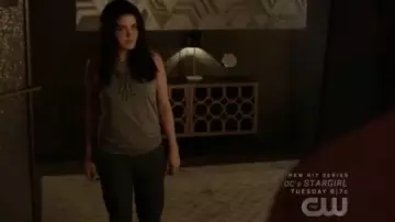 Bardot logo tank top worn by Octavia Blake (Marie Avgeropoulos) as seen in The 100 (Season 7 Episode 9)