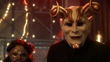 The mask worn by Lucifer Morningstar (Tom Ellis) in the series Lucifer (Season 4)