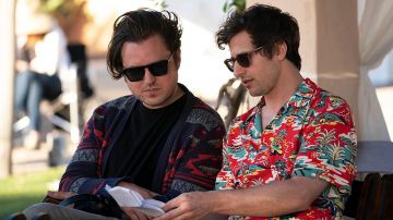 Cardigan worn by Andy Siara on the shooting of Palm Springs