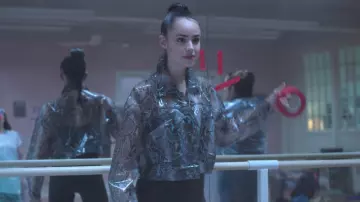 Water jacket worn by April (Sofia Carson) as seen in Feel the Beat