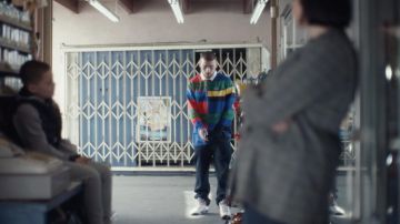 Color block polo top worn by Fezco (Angus Cloud) in Euphoria (S01E03)