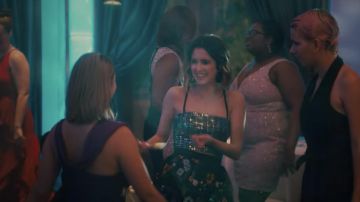 Printed black skirt worn by Celia Lieberman (Laura Marano) in The Perfect Date up