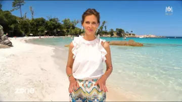The pants with geometric patterns of Ophélie Meunier in Prohibited Area