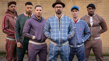 Lonsdale plaid tracksuit in green worn by Benny (Franz Drameh) in The Gentlemen