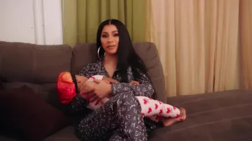 The pyjama top Louis Vuitton worn by Cardi B in the video 73 Questions With Cardi B | Vogue