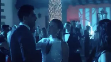 White evening dress worn by Anna / Massimo's ex-lover (Natasza Urbańska) as seen in 365 Days