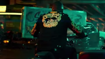 Versace Baroque Denim Jacket in black worn by Mike (Will Smith) in Bad Boys for Life movie wardrobe