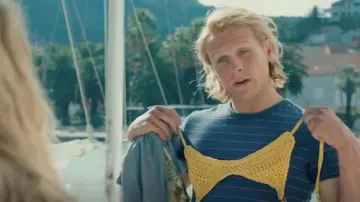 Yellow Crochet Bikini Top of Young Donna (Lily James) in Mamma Mia! Here We Go Again