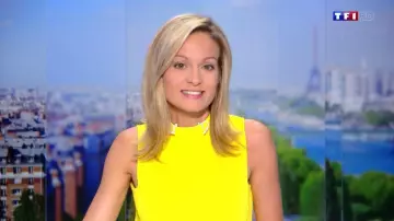 The yellow tank top worn by Audrey Crespo-Mara in The Journal of 20 hours of TF1
