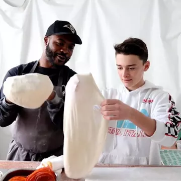 White “Fila Italia” hoodie worn by Noah Schnapp on his Instagram account @noahschnapp