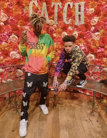 Denim Pants worn by a friend of Lil Mosey  on the Instagram account of @lilmosey